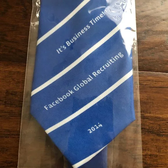 Facebook blue and white striped tie new - Picture 3 of 5
